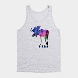 Alaskan northern lights moose Tank Top